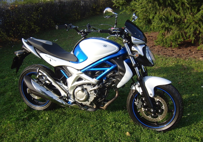 Driving school vehicle - Gladius motorcycle on the lawn at the driving school