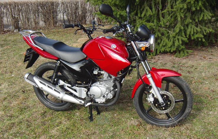 Driving school vehicle - Yamaha motorcycle on the lawn at the driving school