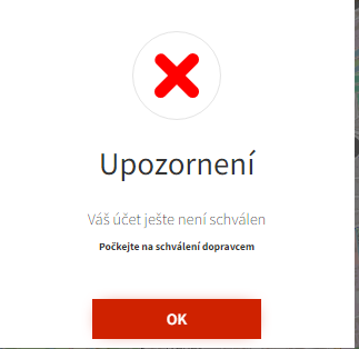 Postup registrace cestujícího, scan obrazovky