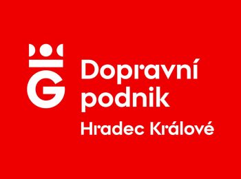 Nové logo DPMHK s červeným pozadím
